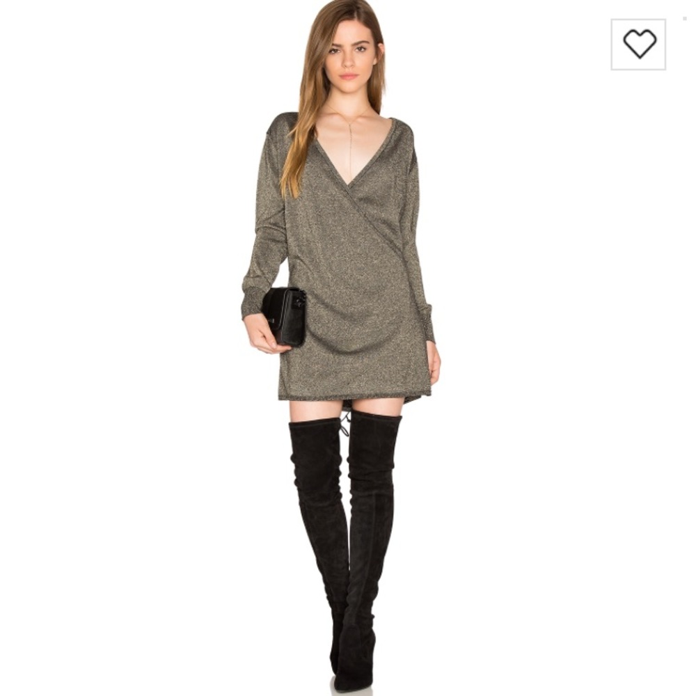 Shimmer Wrap Dress In Silver